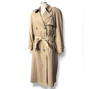 LONDON FOG Full Length Double Breasted Trench Coat with Zip Out Liner VINTAGE